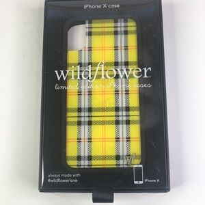 New Wildflower IPhone X Yellow Black Plaid Case